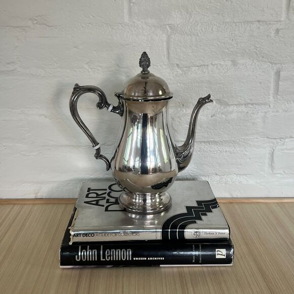 Vintage Leonard Silverplate Tea Pot with Ornate Floral Design - Picture 7 of 7